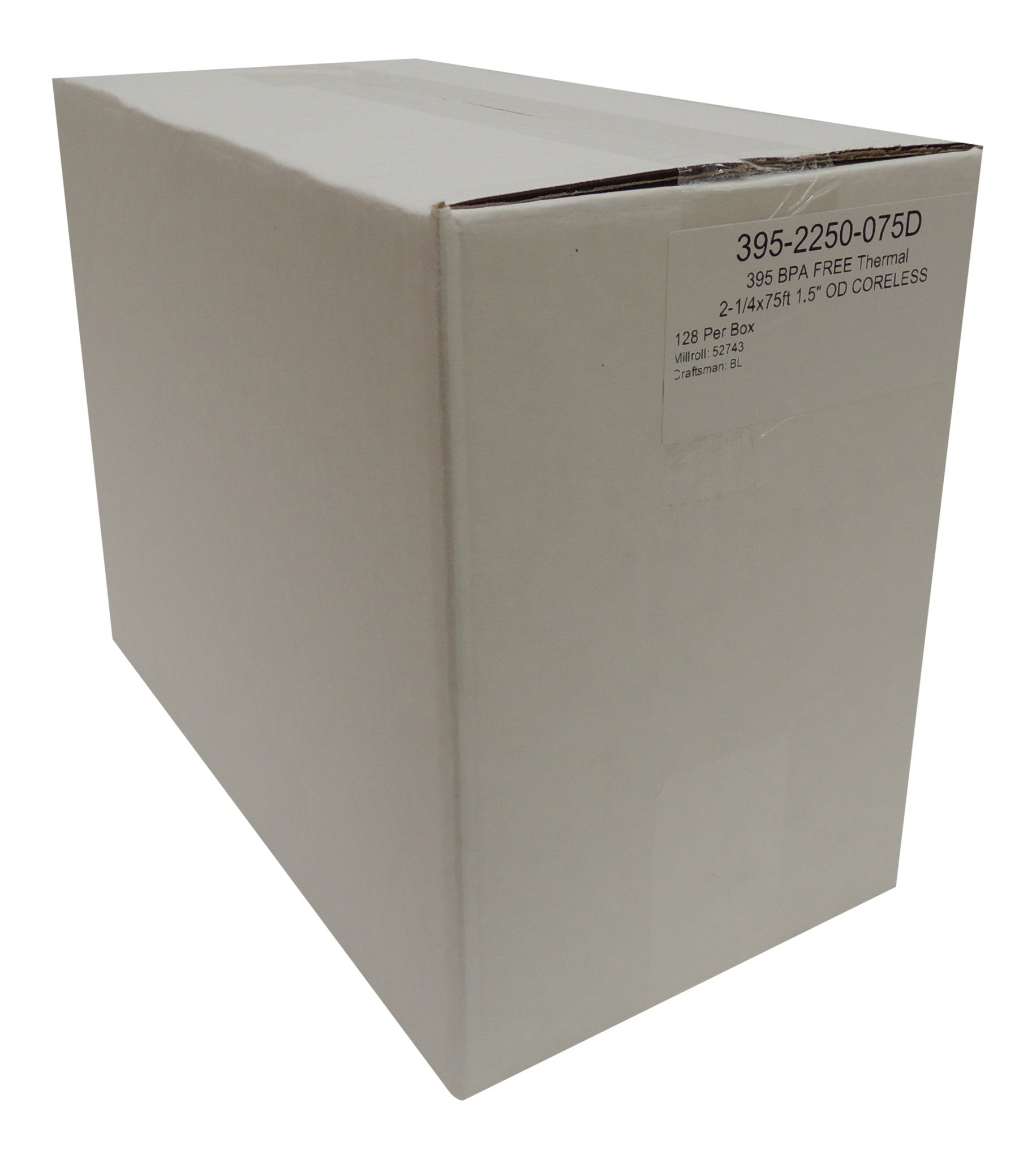 POS1 Thermal Paper 2 1/4 x 75 ft CORELESS BPA Free 128 rolls - Pallet 85 cases