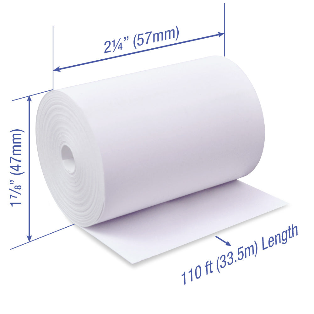 POS1 Thermal Paper 2 1/4 x 110 ft x 47mm CORELESS BPA Free 60 rolls