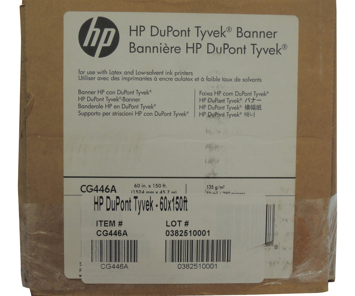 HP CG446A Dupont Tyvek 60 inch x 150 feet, 3&quot; core, Latex compatible